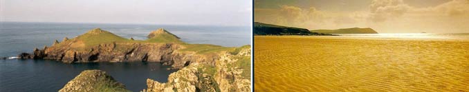 Pentire Point and Polzeath beach near Wesdale Holiday Cottage